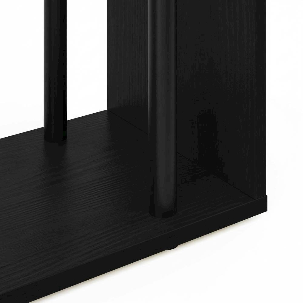 L-Shape Computer Desk with 3-Tier Shelves - Americano/Black Modern Design