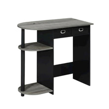 Black and Grey Laptop Desk with Steel Frame and Spacious Surface