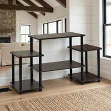 Dark Brown/Black No Tools Entertainment Center with Modern Design