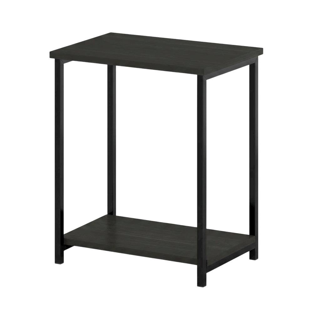 Espresso Metal Frame End Table with Sleek Modern Design, Durable Construction