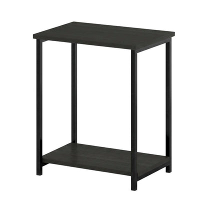 Espresso Metal Frame End Table with Sleek Modern Design, Durable Construction