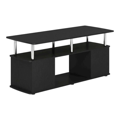 Dark Americano TV Stand for TVs up to 50 Inches with Open Shelves, Storage