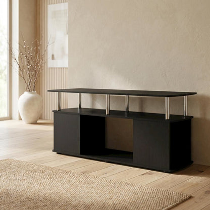 Dark Americano TV Stand for TVs up to 50 Inches with Open Shelves, Storage
