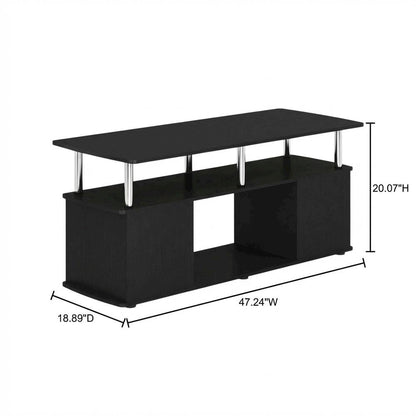 Dark Americano TV Stand for TVs up to 50 Inches with Open Shelves, Storage