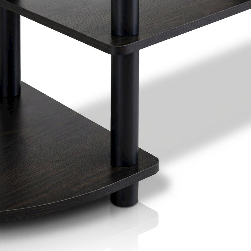Wide TV Entertainment Center in Espresso/Black, Durable Composite Wood