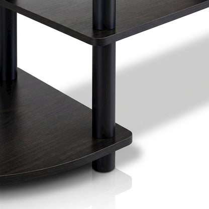 Wide TV Entertainment Center in Espresso/Black, Durable Composite Wood