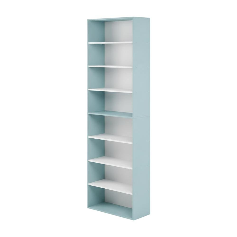White 8-Tier Open Shelf Bookcase with Storage Organizer