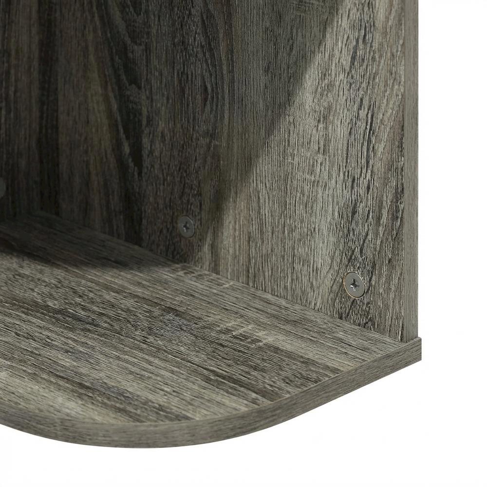 3-Tier Corner Open Shelf Bookcase in French Oak Wood for Stylish Storage