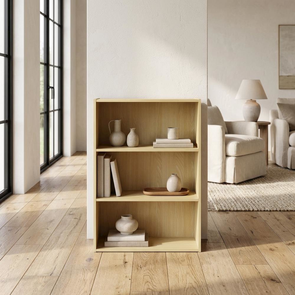 Wood Bookcase with Open Shelving for Storage and Display