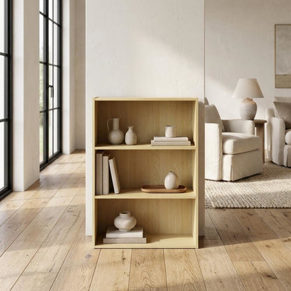 Wood Bookcase with Open Shelving for Storage and Display