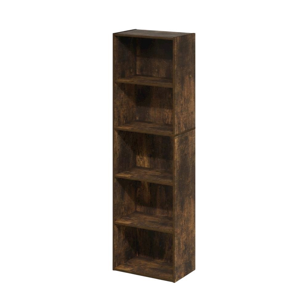 Wooden bookcase in natural finish with sturdy construction for home, office use