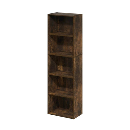Wooden bookcase in natural finish with sturdy construction for home, office use
