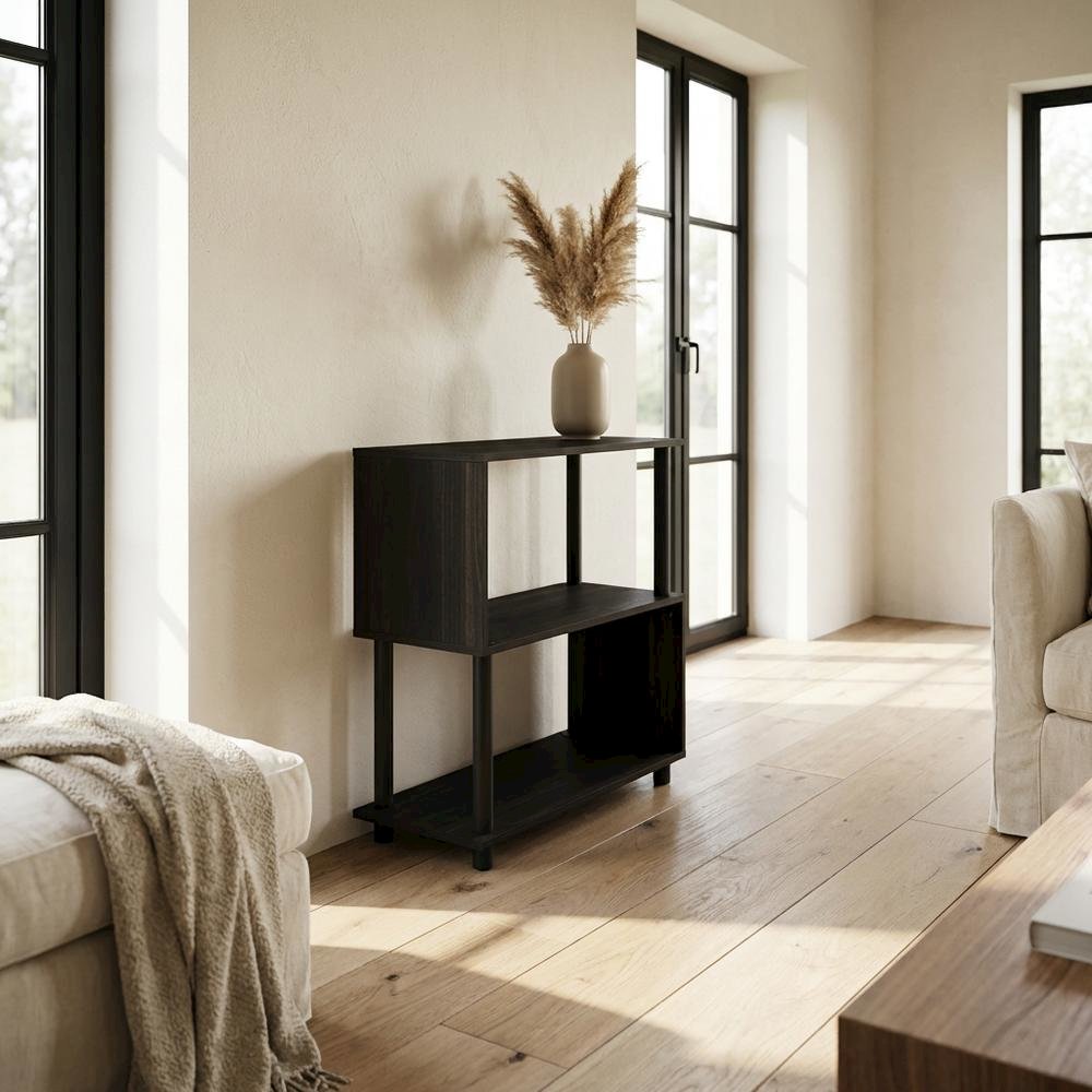 Wooden Bookcase with Shelving for Home Office and Living Room Storage