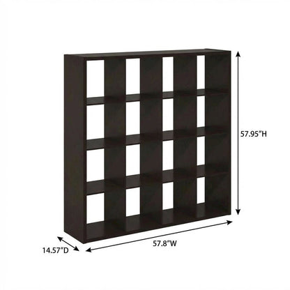 Wooden bookcase with open shelving for versatile storage