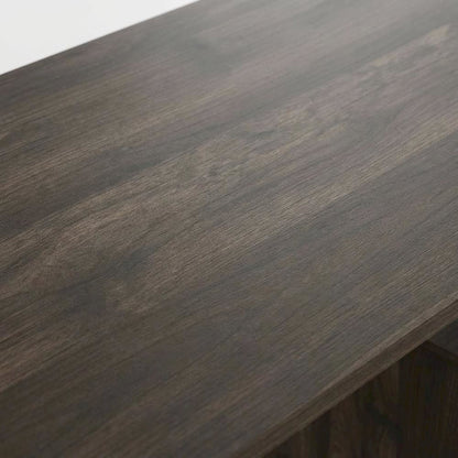 Columbia Walnut and Black Study Desk with Drawer Bins for Home Office