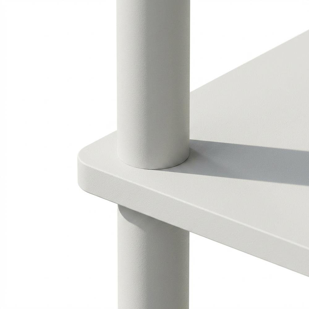 White 3-Tier End Table with Multi-level Storage and Modern Design