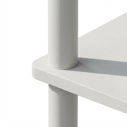 White 3-Tier End Table with Multi-level Storage and Modern Design
