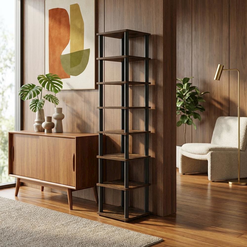 Gold 8-Tier Vertical Shoe Tower, Free Standing Space Saving Closet Organizer