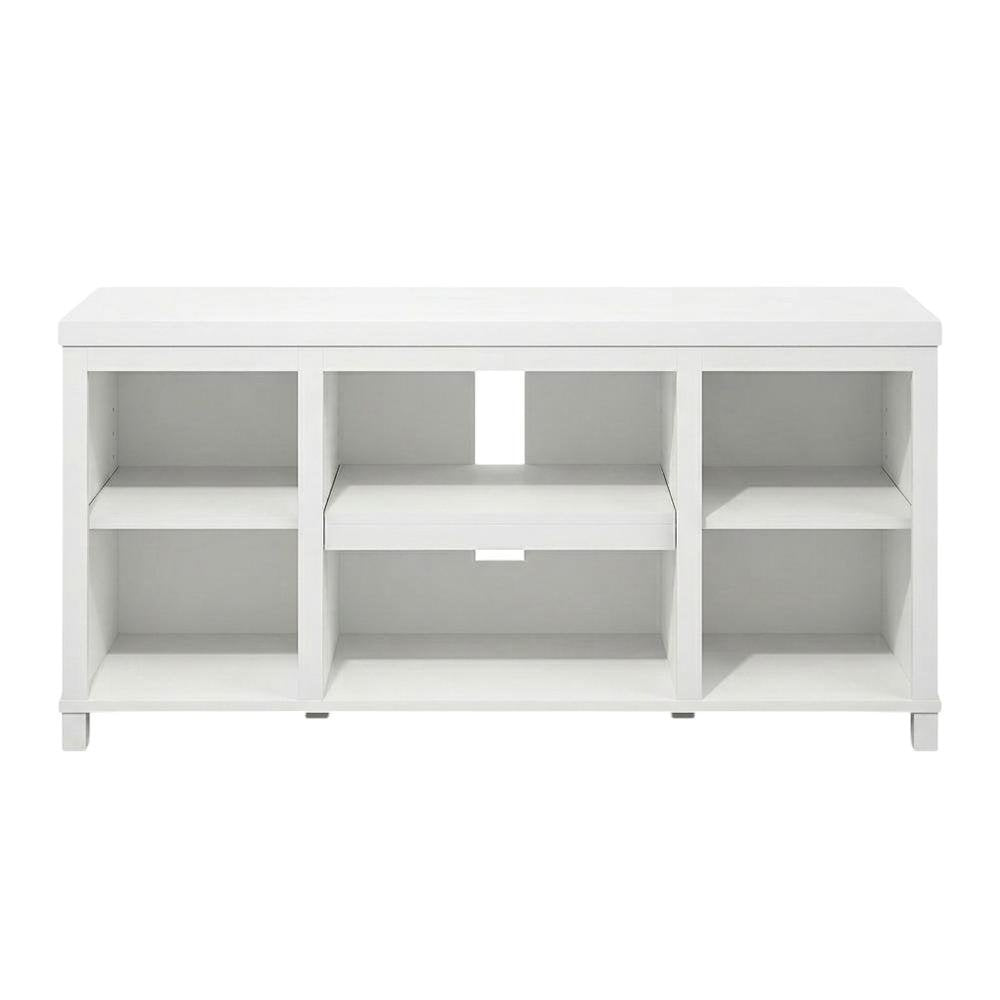 Wooden 3-Tier Entertainment Center for TV up to 55 Inch, USB Ports, Power Outlet