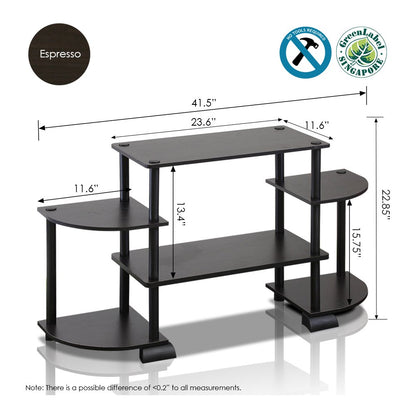 Turn-N-Tube Roundedecorner TV Entertainment Center, Espresso/Black