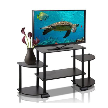 Turn-N-Tube Roundedecorner TV Entertainment Center, Espresso/Black