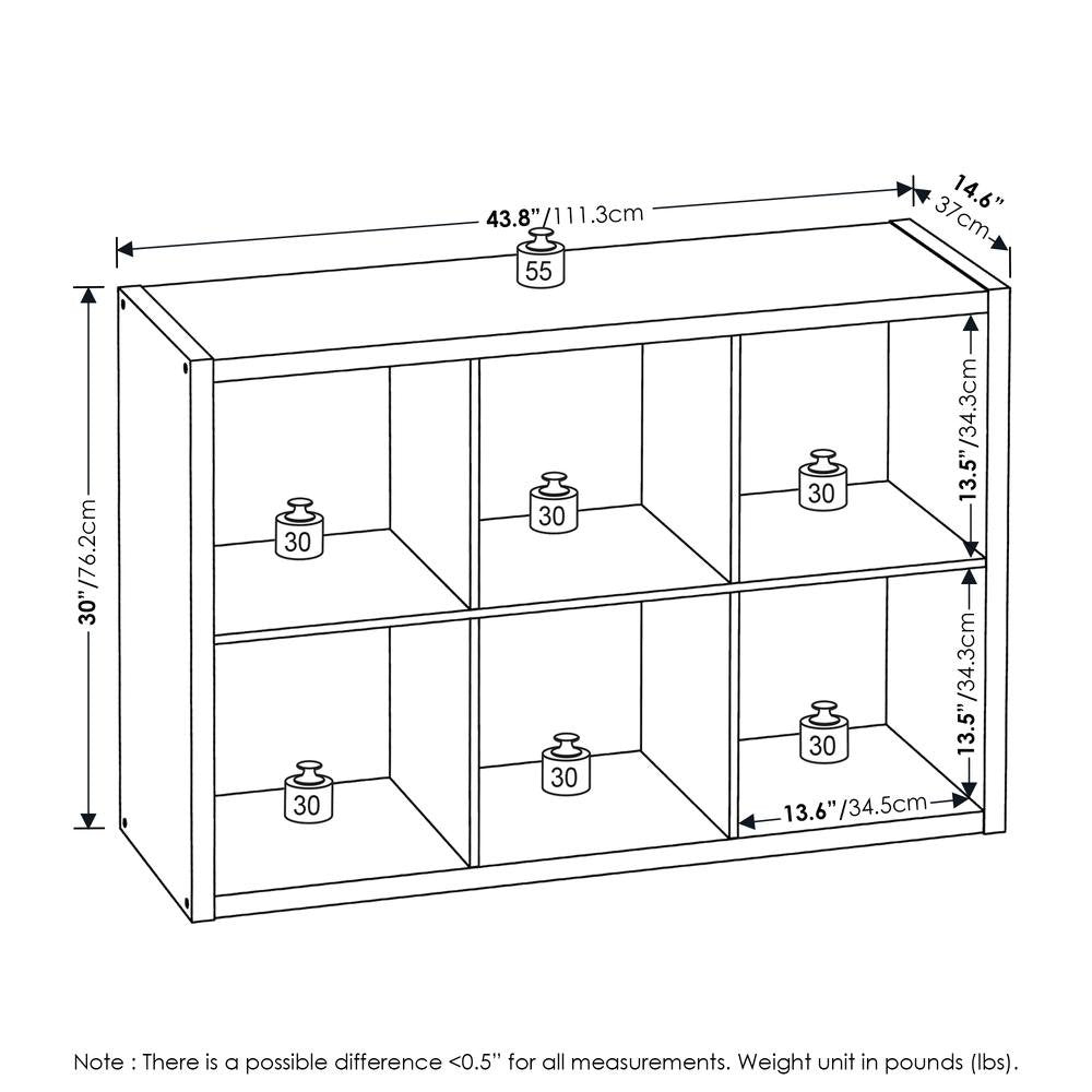 White Engineered Wood 6 Cube Storage Organizer with Open Back Modern Design