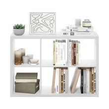 White Engineered Wood 6 Cube Storage Organizer with Open Back Modern Design