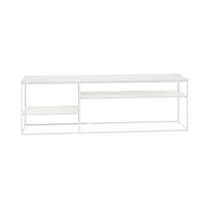 Modern White TV Stand for 78 Inch TVs with Solid Wood Construction