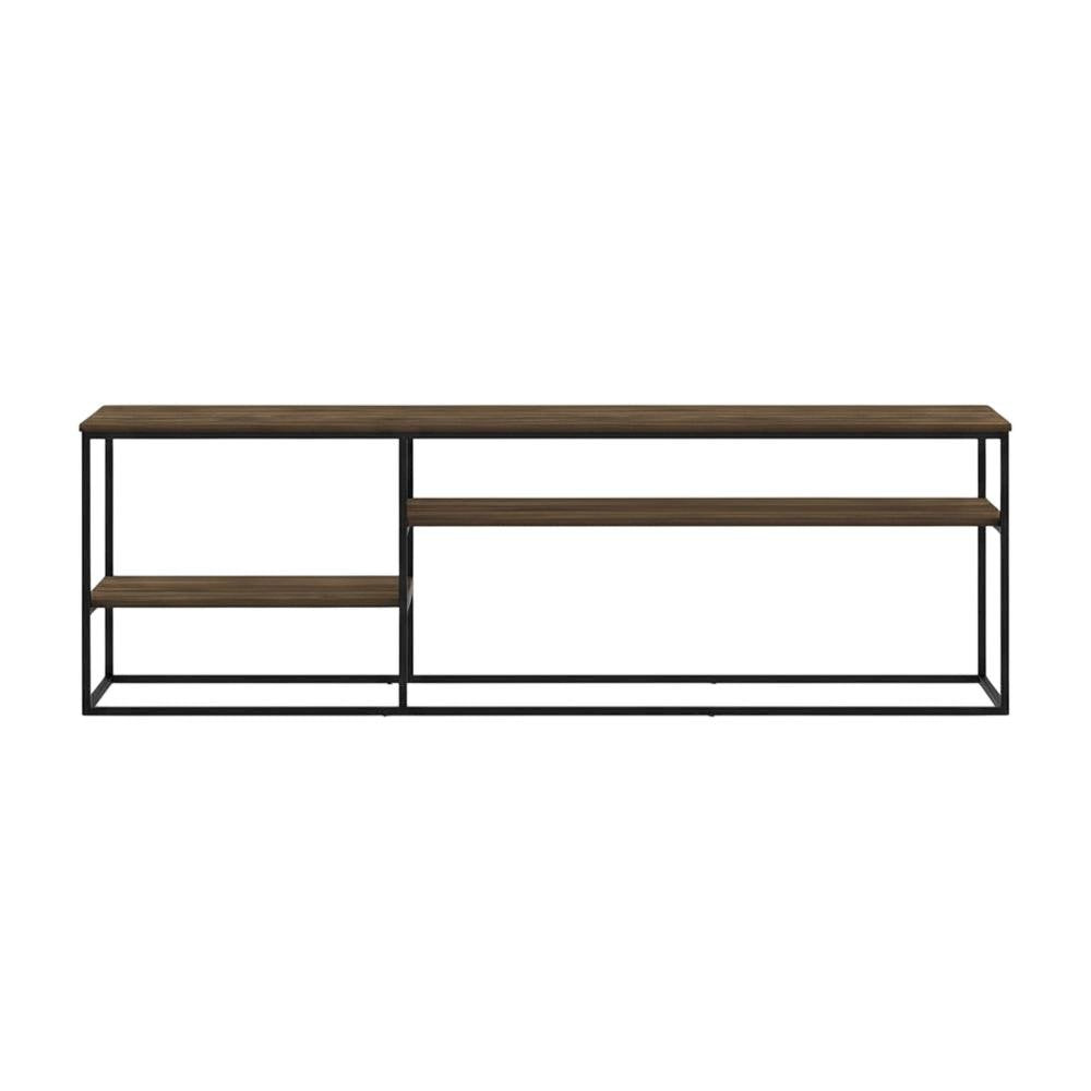 Modern TV Stand, 78-Inch TVs in Columbia Walnut Wood Finish, Spacious Storage