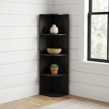 Blackwood 4-Tier Corner Bookcase with Open Shelves for Living Room Storage