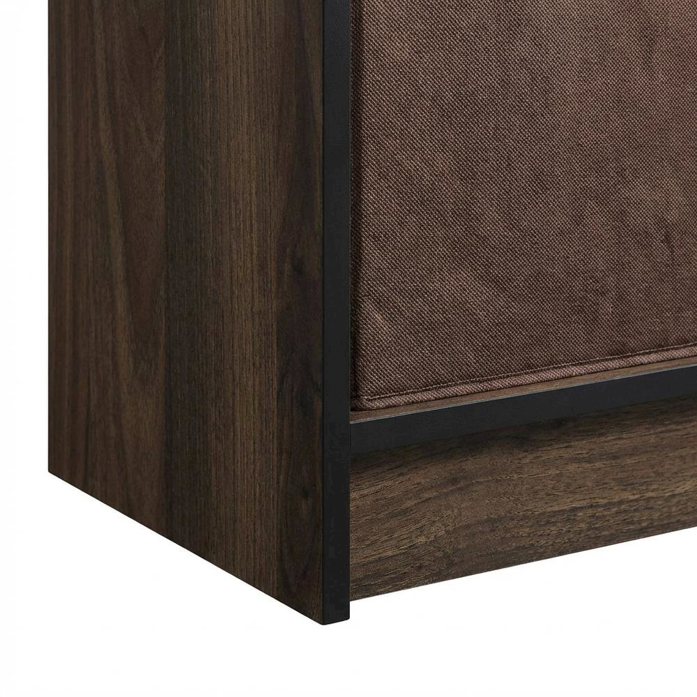 Wooden 3x2 Bookcase with Storage Bins in Walnut Finish for Organized Living