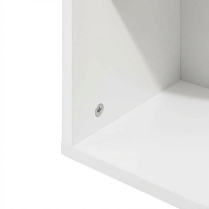 White 3-Tier Corner Open Shelf Bookcase with Wooden Shelves