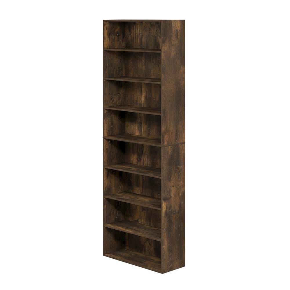 Wooden bookcase with open shelving for home or office use