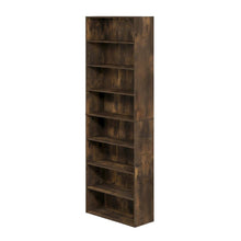 Wooden bookcase with open shelving for home or office use