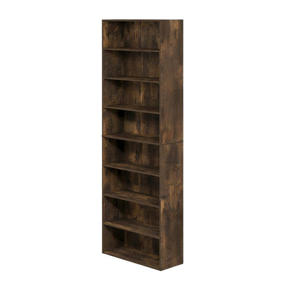 Wooden bookcase with open shelving for home or office use