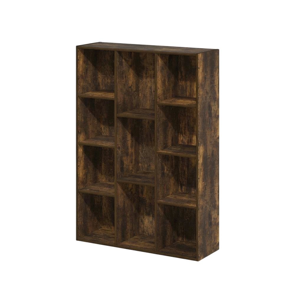 Wood Bookcase with Open Shelving for Home Office or Living Room Storage
