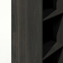 Wooden bookcase with open shelves for home or office storage