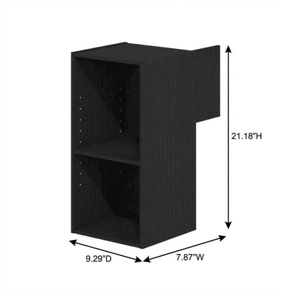 Black Wooden Bookcase with Compact Design and Sturdy Construction