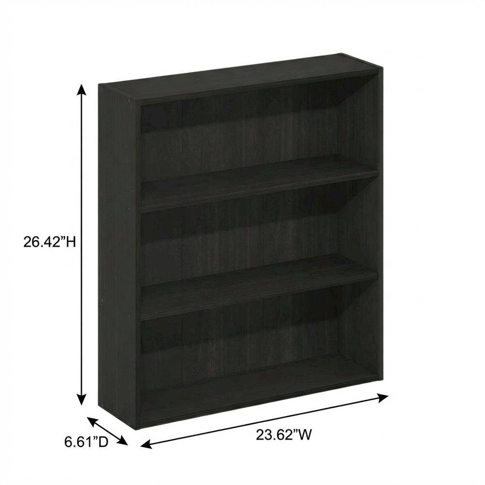Wooden bookcase in finish with open shelving design for versatile storage