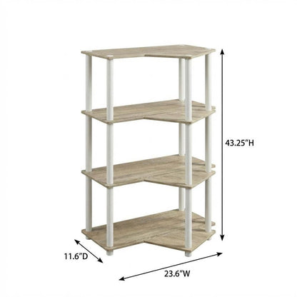 Wooden Bookcase with Open Shelves for Home Office Storage