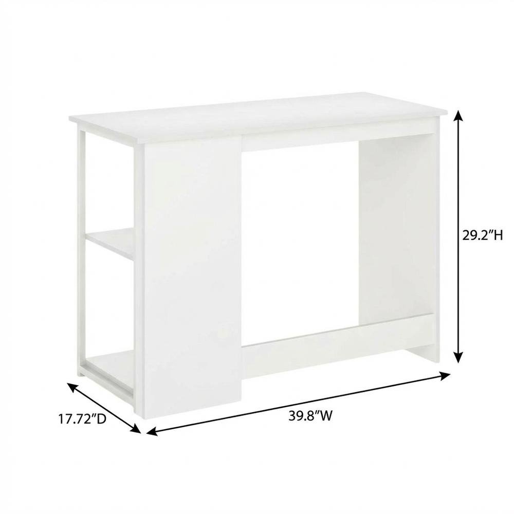 White Modern Living Computer Desk with Sturdy Construction and Spacious Surface