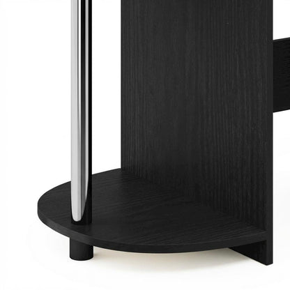 Americano Finish Computer Study Desk with Bin Drawers, Steel Tubes for Office