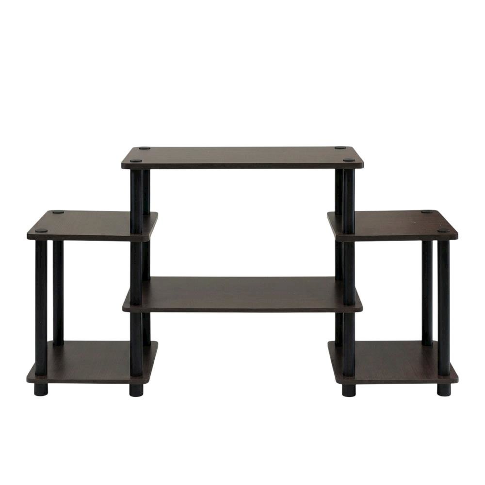 Dark Brown/Black No Tools Entertainment Center with Modern Design