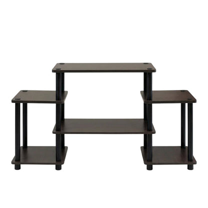 Dark Brown/Black No Tools Entertainment Center with Modern Design