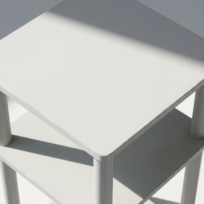White 3-Tier End Table with Multi-level Storage and Modern Design