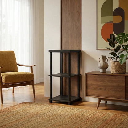 Espresso, End Side Table, Open Shelf, Quality Build