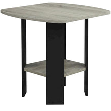 Grey Oak and Black Finish Side End Table for Living Room