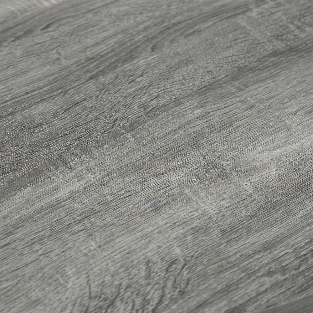 Grey oval end table with stylish French oak finish and modern design