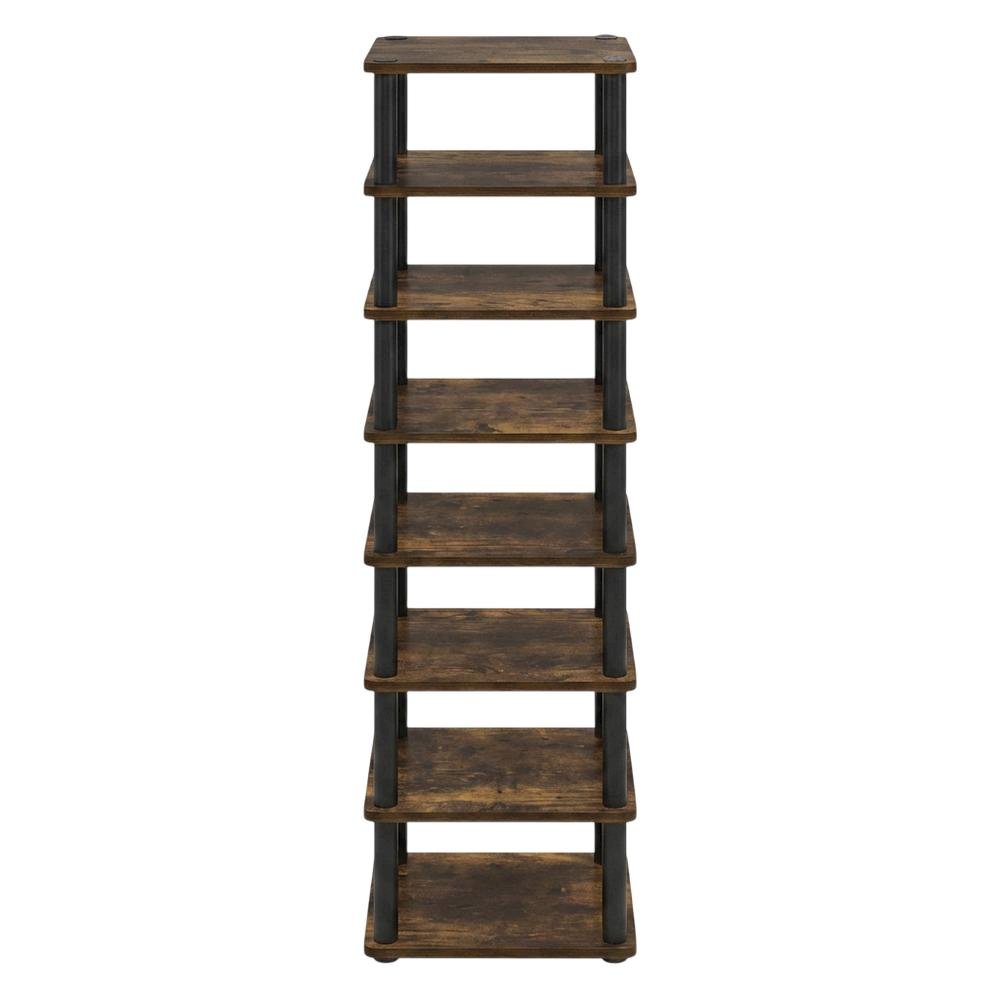 Gold 8-Tier Vertical Shoe Tower, Free Standing Space Saving Closet Organizer