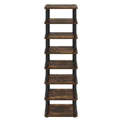 Gold 8-Tier Vertical Shoe Tower, Free Standing Space Saving Closet Organizer